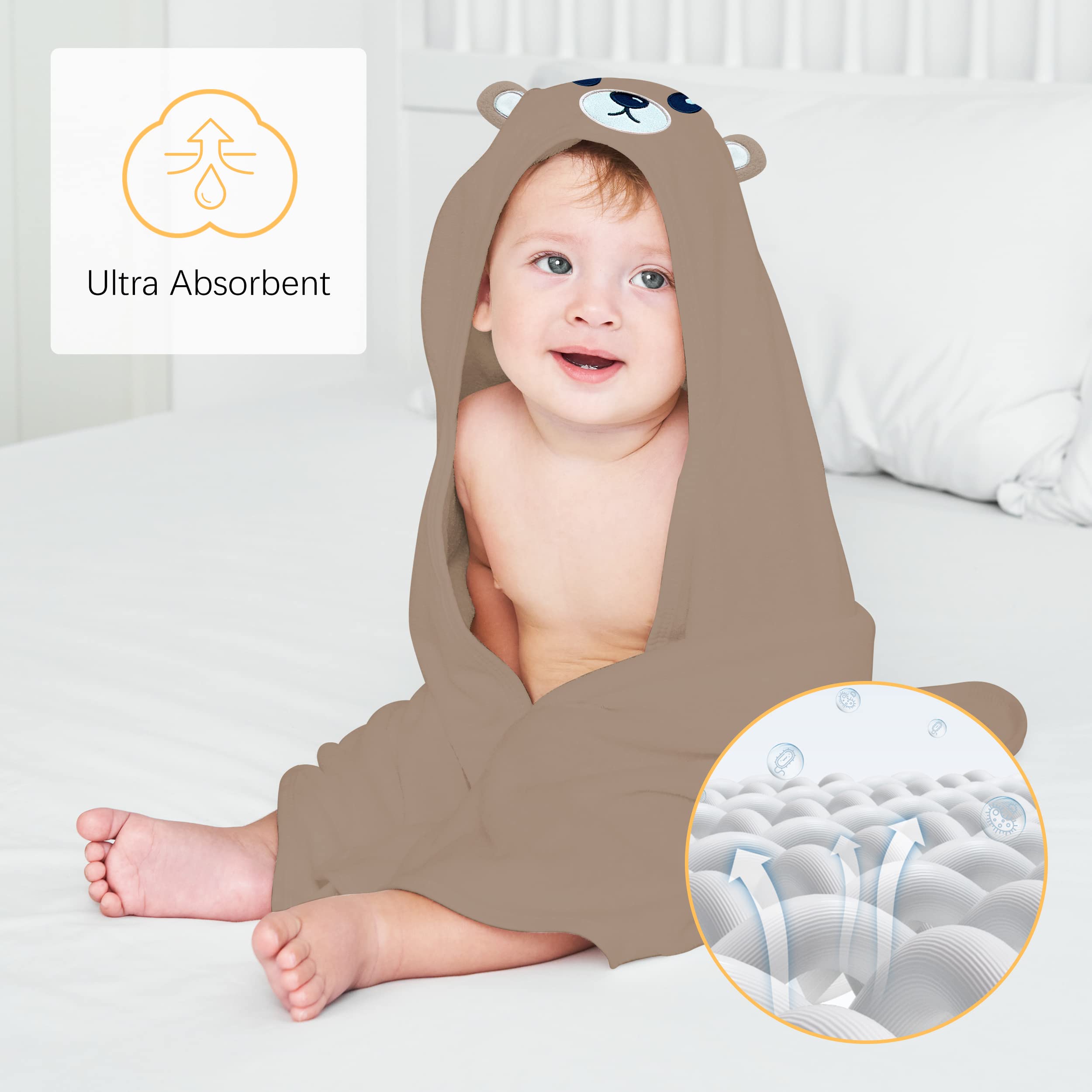 Lovely Care hooded towel in duck design adding playful charm during bath time