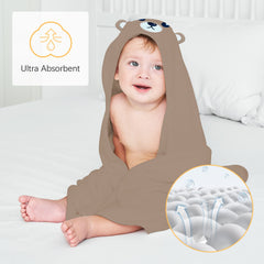 Lovely Care hooded towel in duck design adding playful charm during bath time