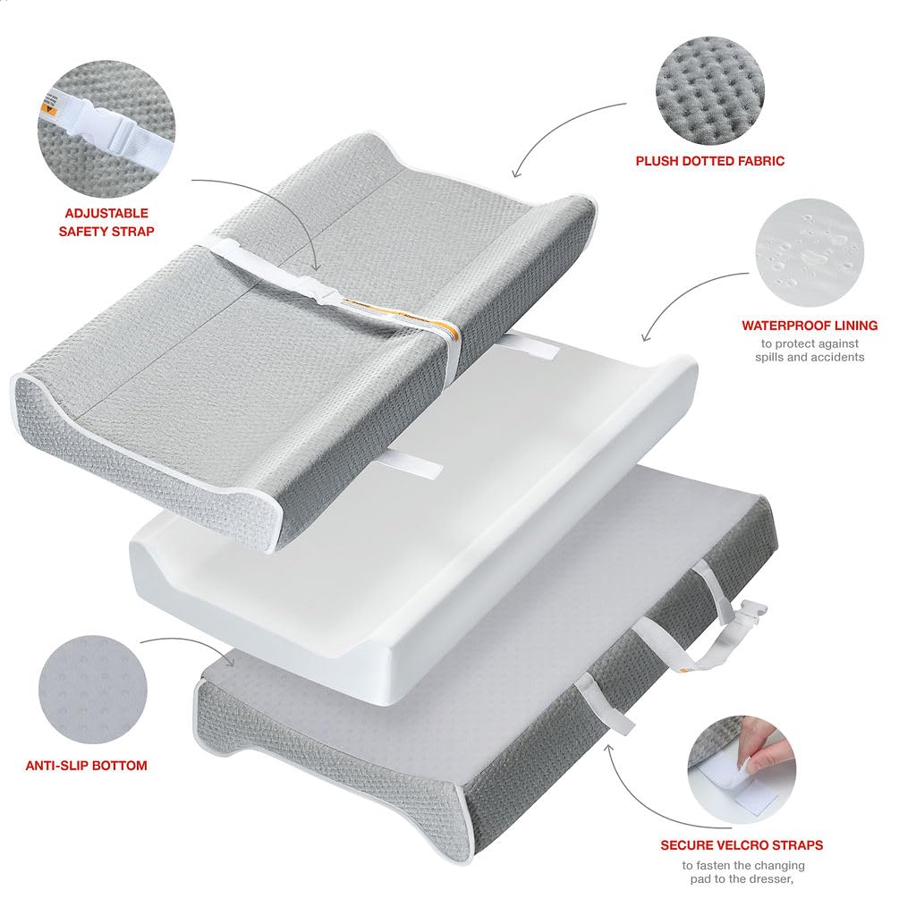 Lovely Kiddos changing pad soft removable cover allows easy washing