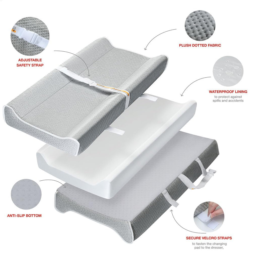 Lovely Kiddos changing pad soft removable cover allows easy washing