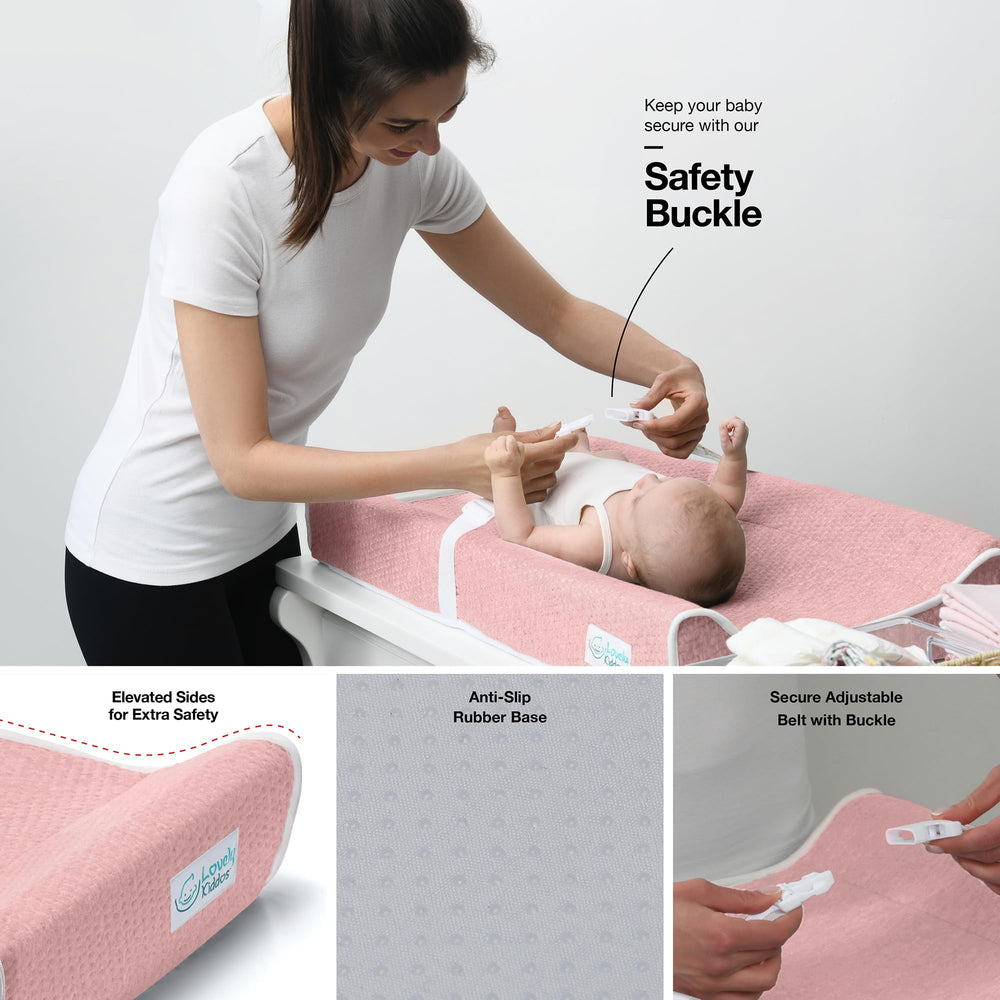 Lovely Kiddos non-slip bottom keeps the pad steady on any surface.