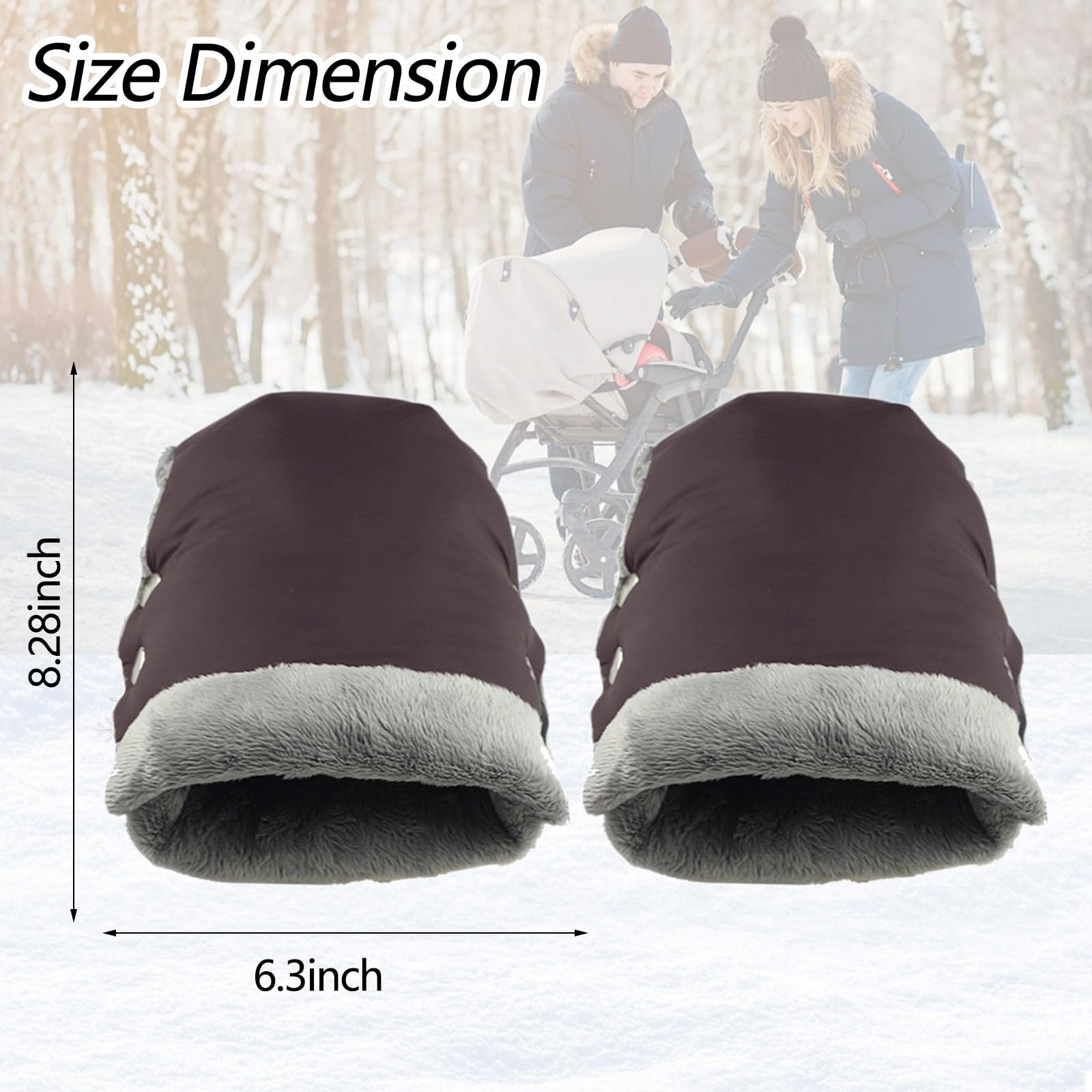 LovelyPaws stroller mittens wrap design stays secure on handles.