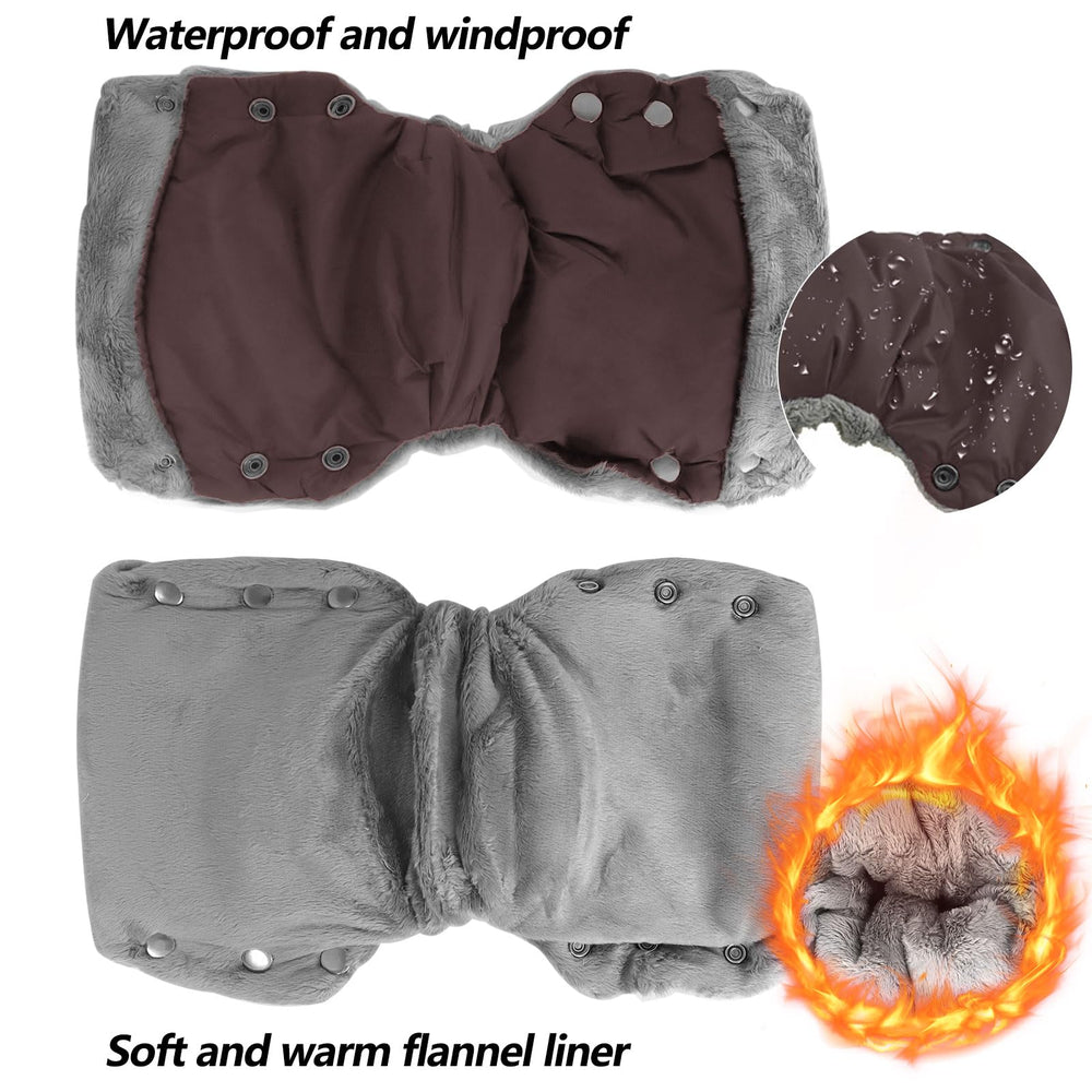 LovelyPaws universal-fit stroller gloves attach to most single-handle prams.