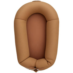 LOVE MAGE baby lounger in breathable cotton brown for skin-friendly naps.