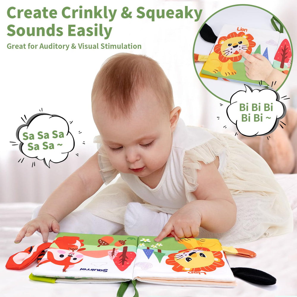 Love&Mini cloth book crinkle pages encourage sensory interaction for curious infants