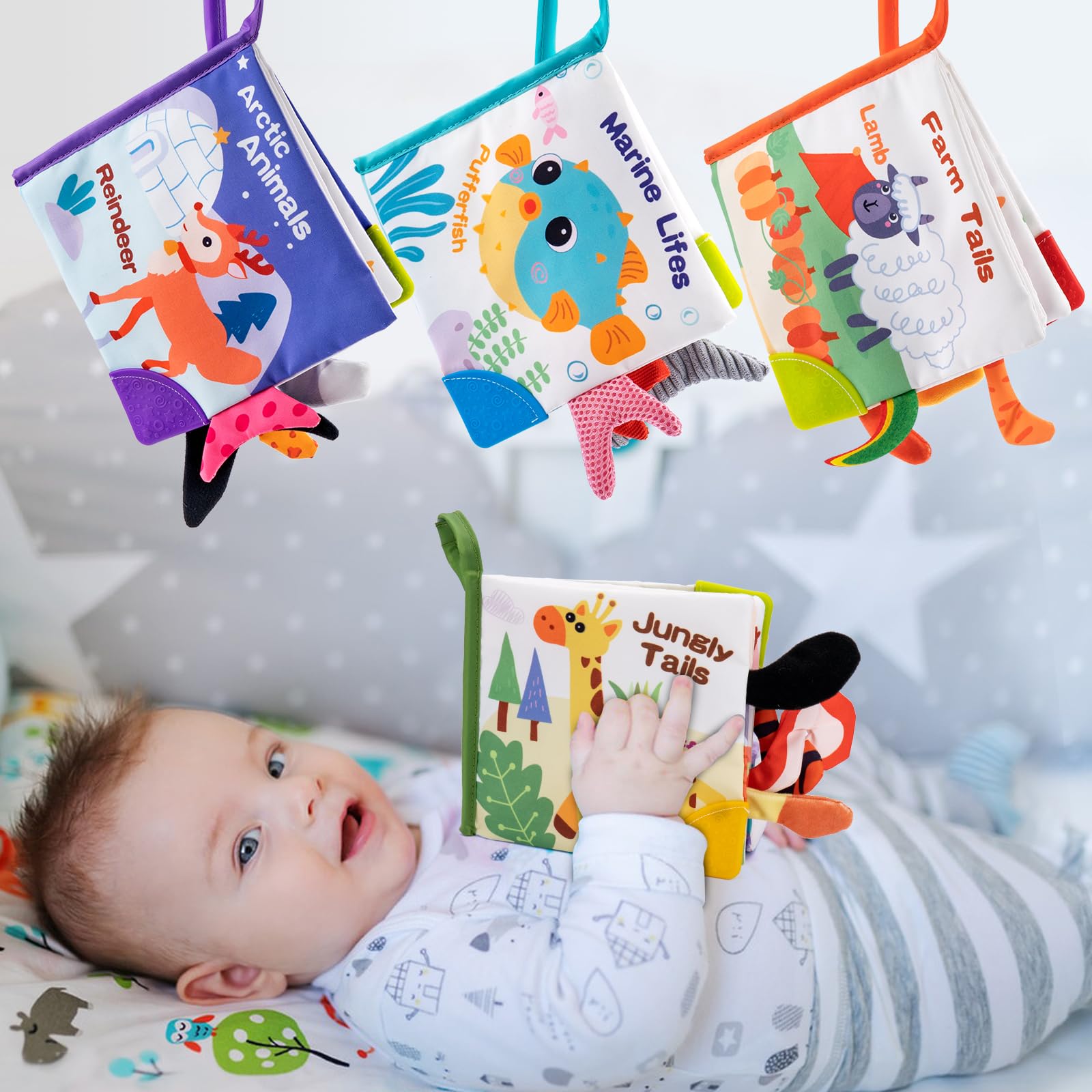Love&Mini soft-material cloth book is durable for newborns and infants