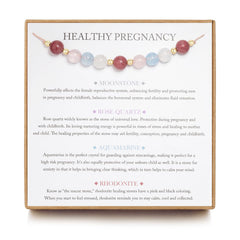 LOVEMY healthy pregnancy bracelet close-up Moonstone glow for calming energy.