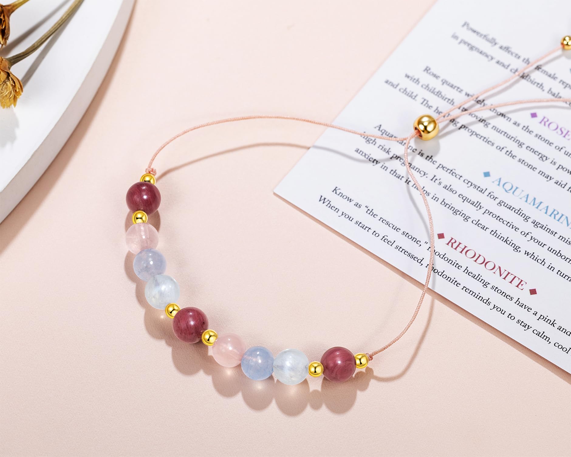 LOVEMY bracelet with Aquamarine beads for a soothing, tranquil vibe.