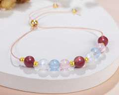 LOVEMY pregnancy bracelet on wrist showing adjustable 6–10 inch fit.