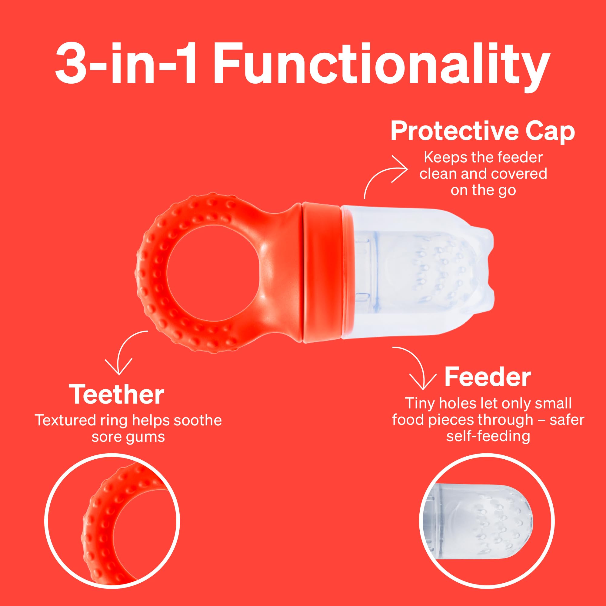 Love Noobs fruit feeder teats highlight soft silicone feeding for teething babies