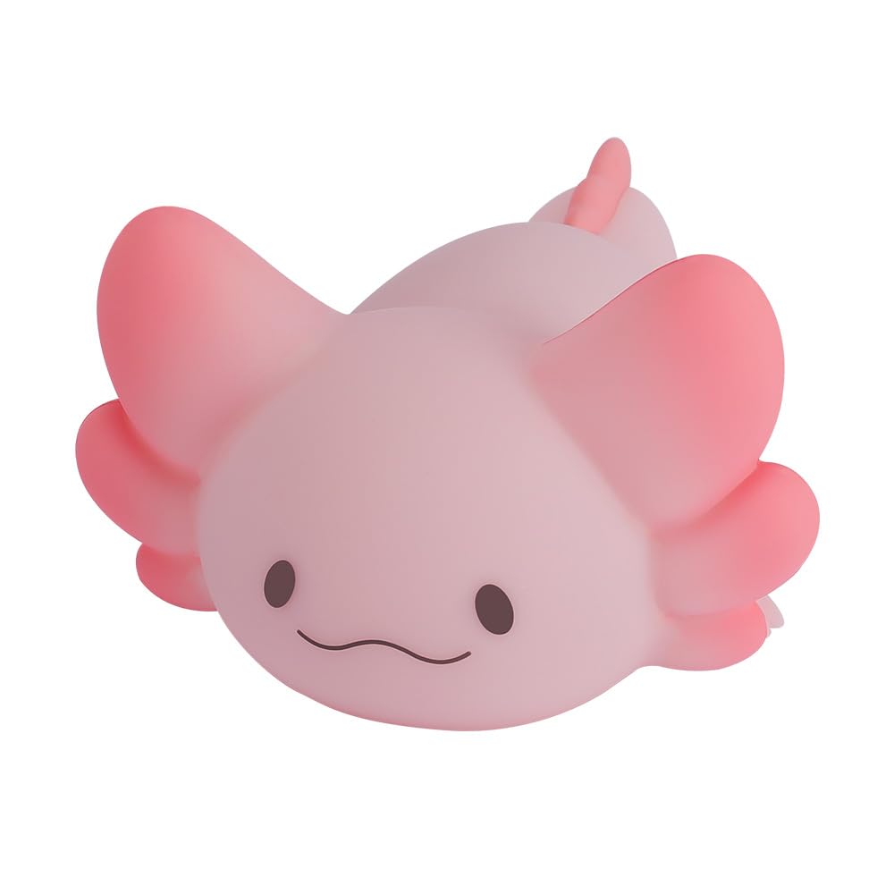 LOVERUIS axolotl night light front view with 9 colors for soothing bedtime.