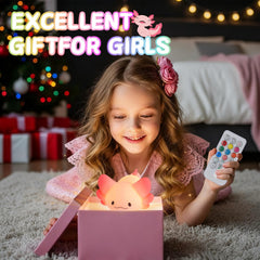 LOVERUIS axolotl night light warm mode eases dark moments at night.