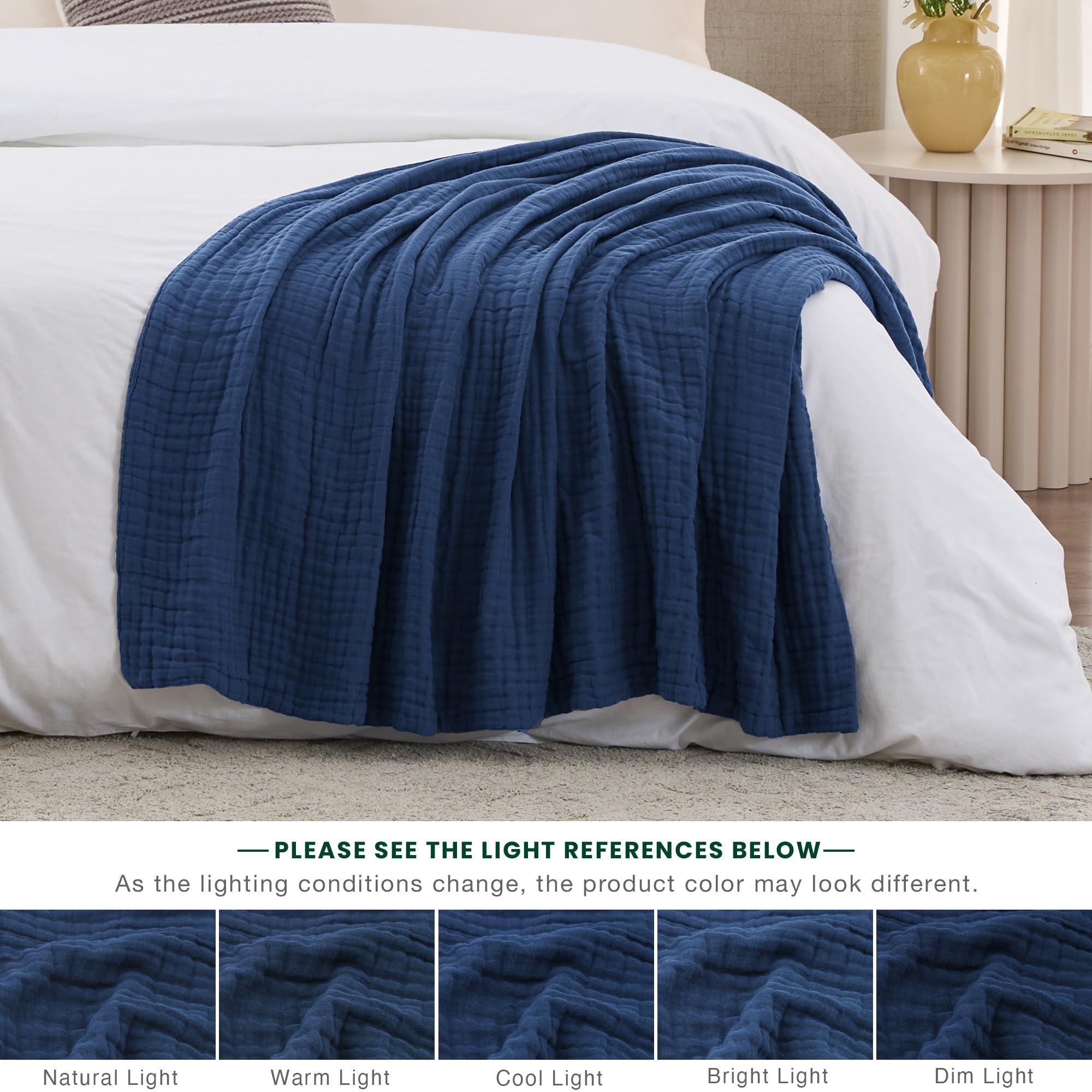 Love's cabin muslin blanket staged for travel and couch use adaptable home companion