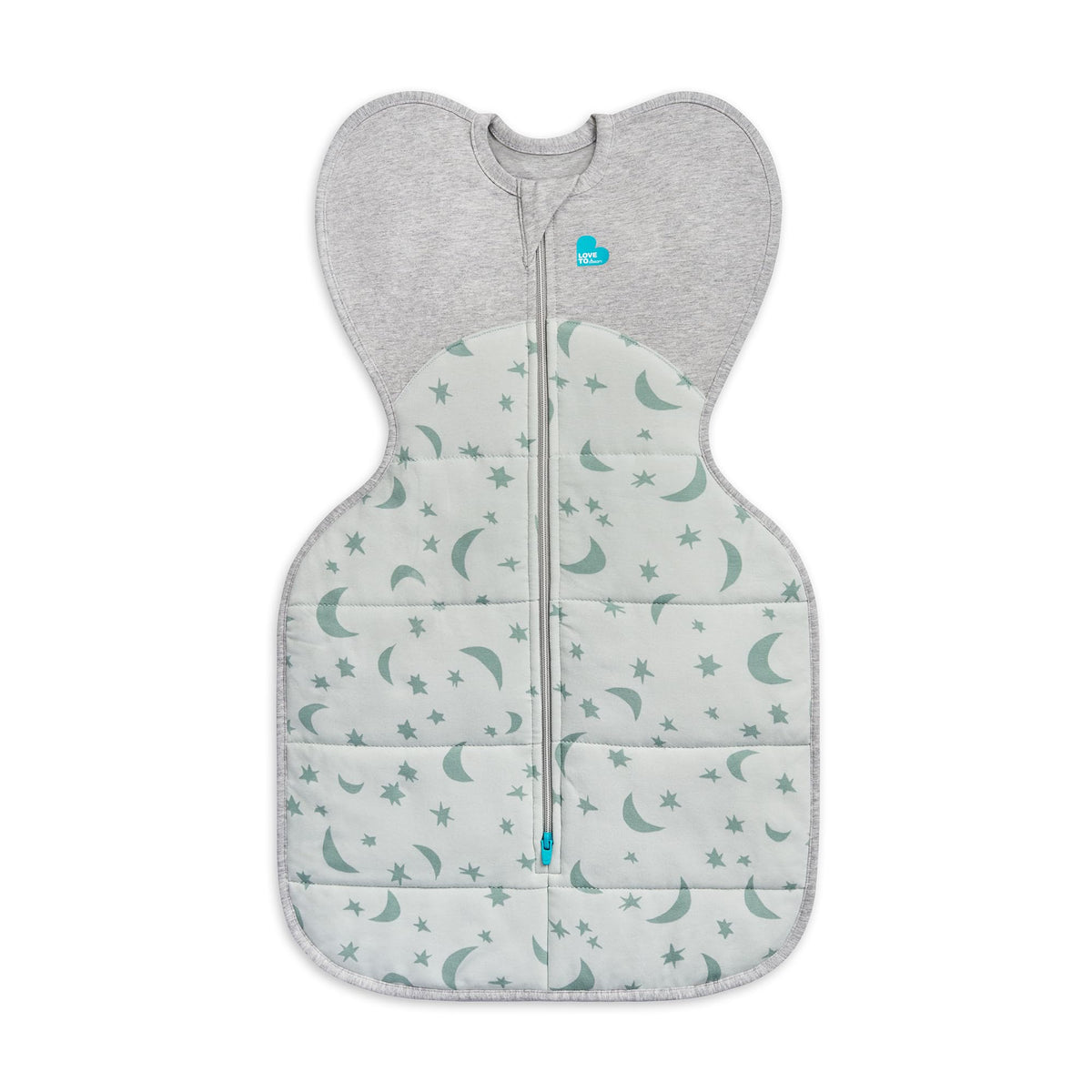 Love to Dream Swaddle UP Extra Warm olive small arm-up design on baby for self-soothe