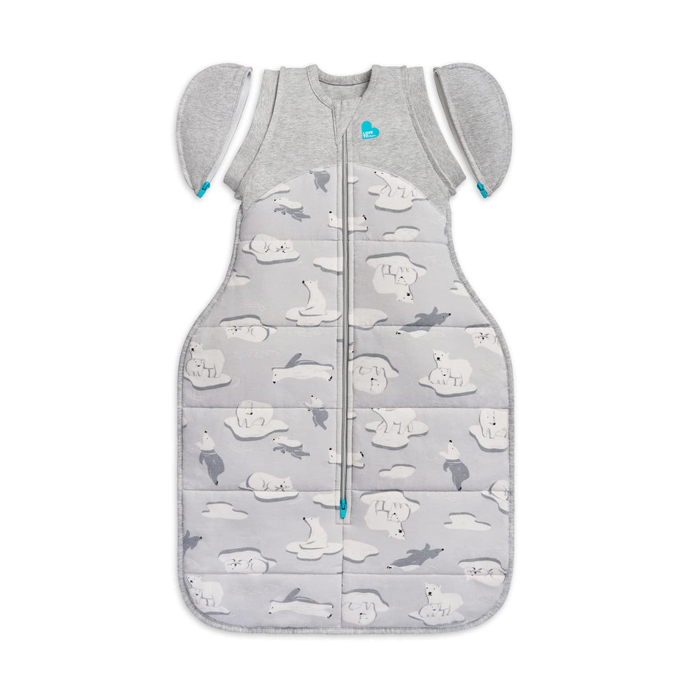 Love to Dream Swaddle Up Transition Bag gray with zip-off wings for gradual arm freedom