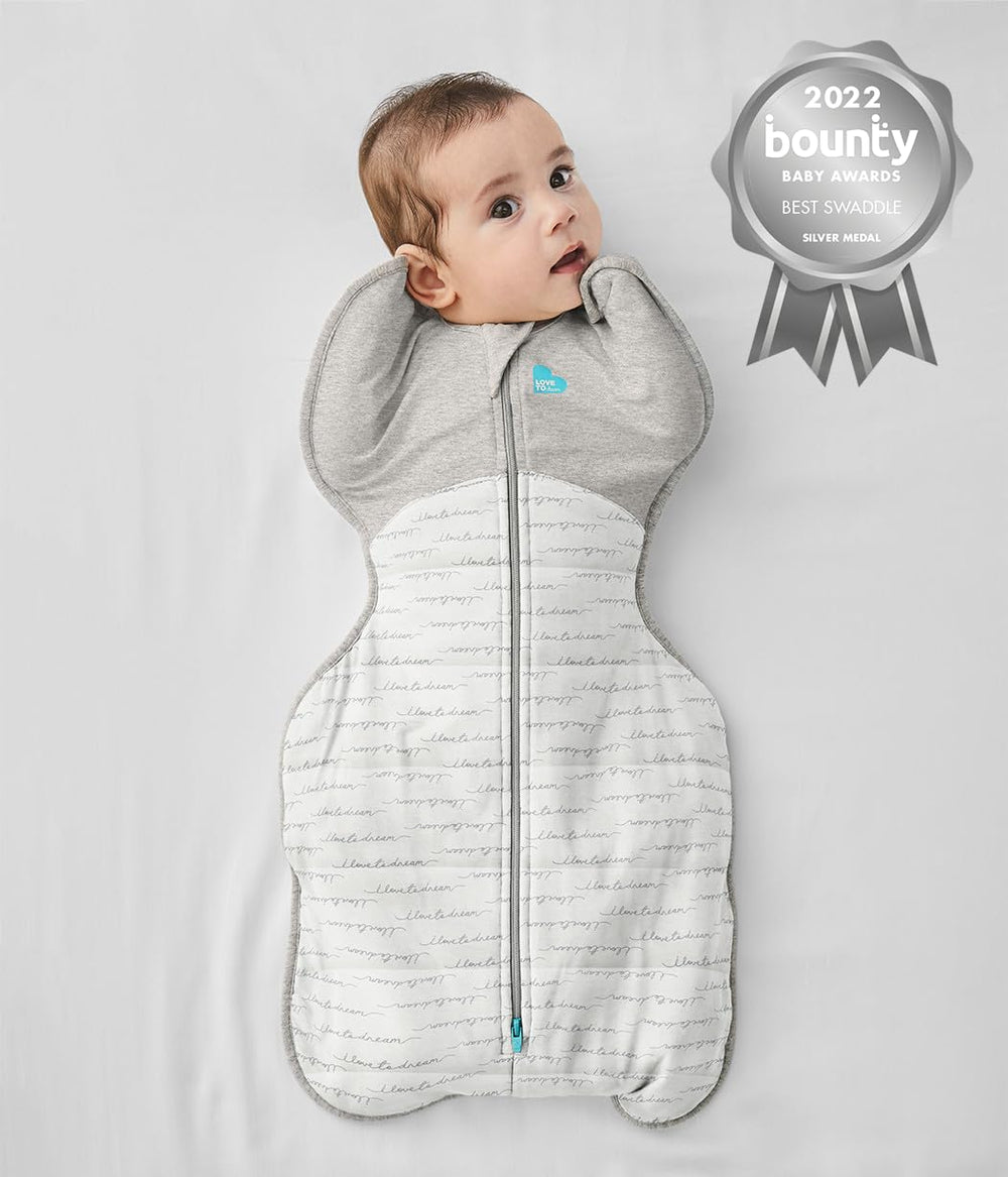 Love to Dream Swaddle UP Warm snug-fit detail highlights secure comfort for sleep.