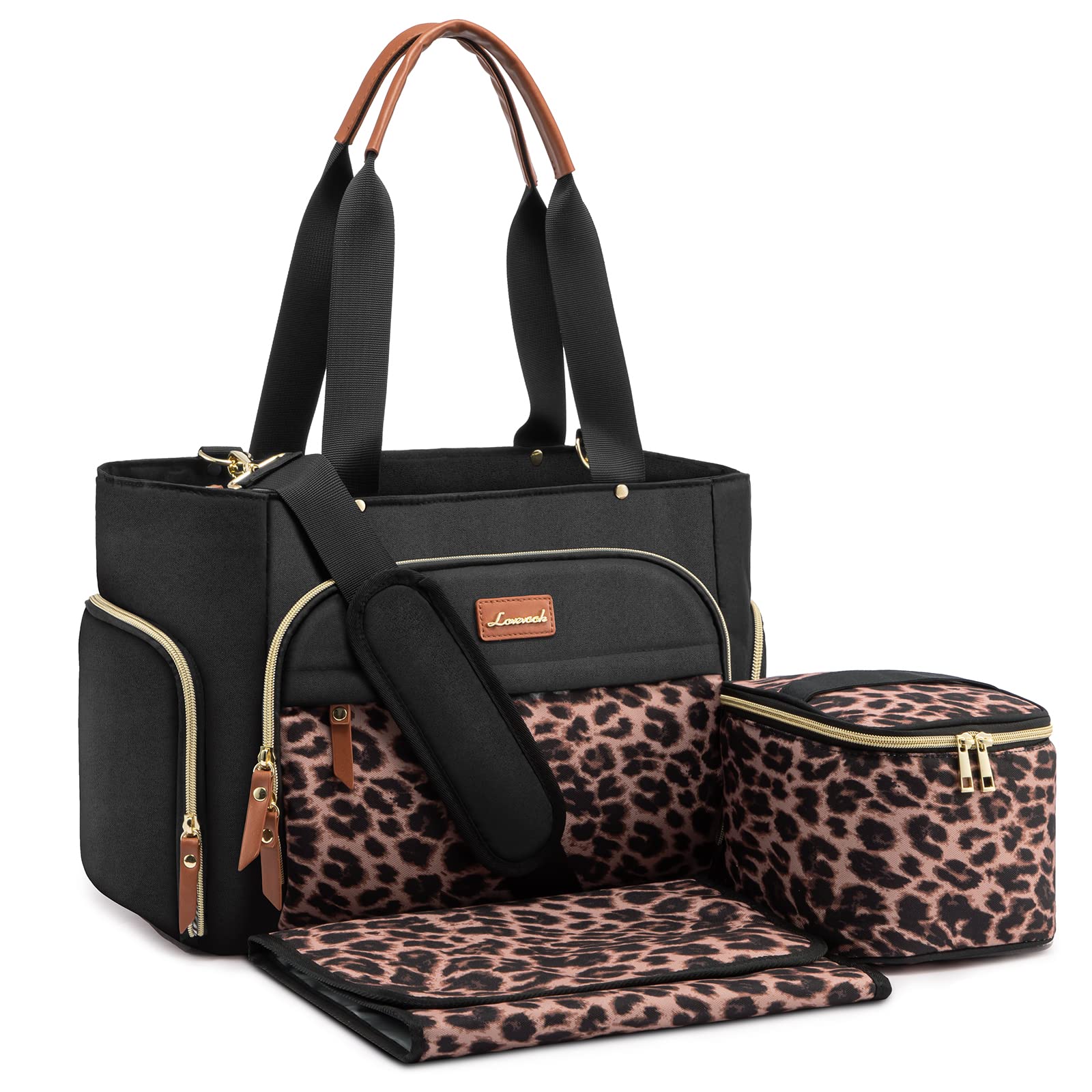 LOVEVOOK breast pump bag shows a padded laptop pocket for on-the-go work.