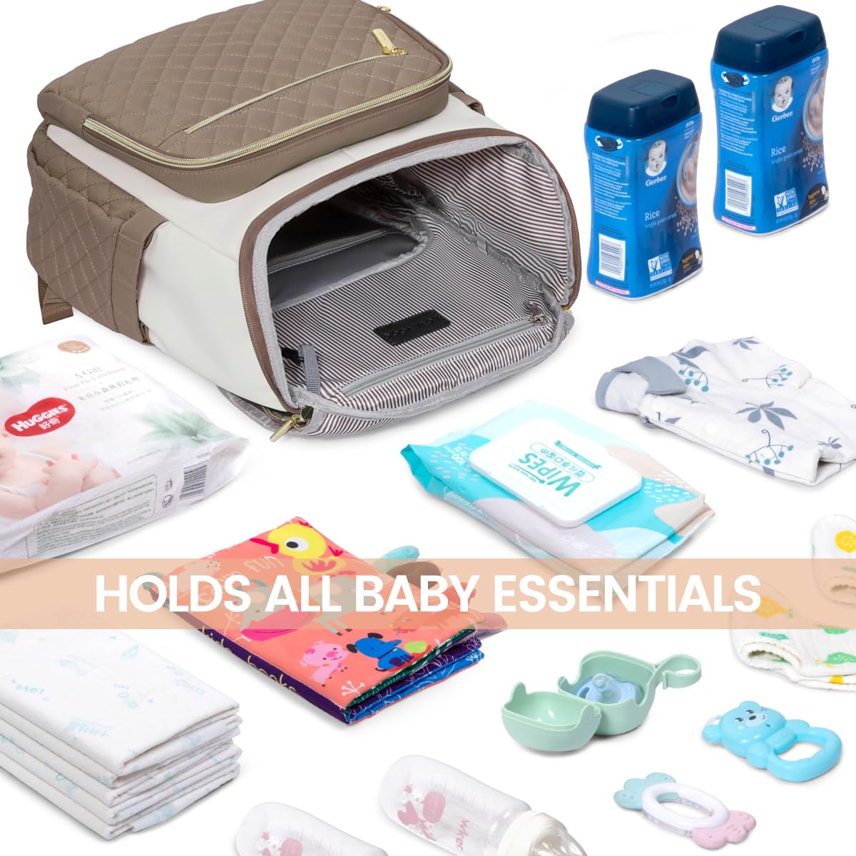 LOVEVOOK diaper backpack lightweight sturdy construction with stylish contrast accents