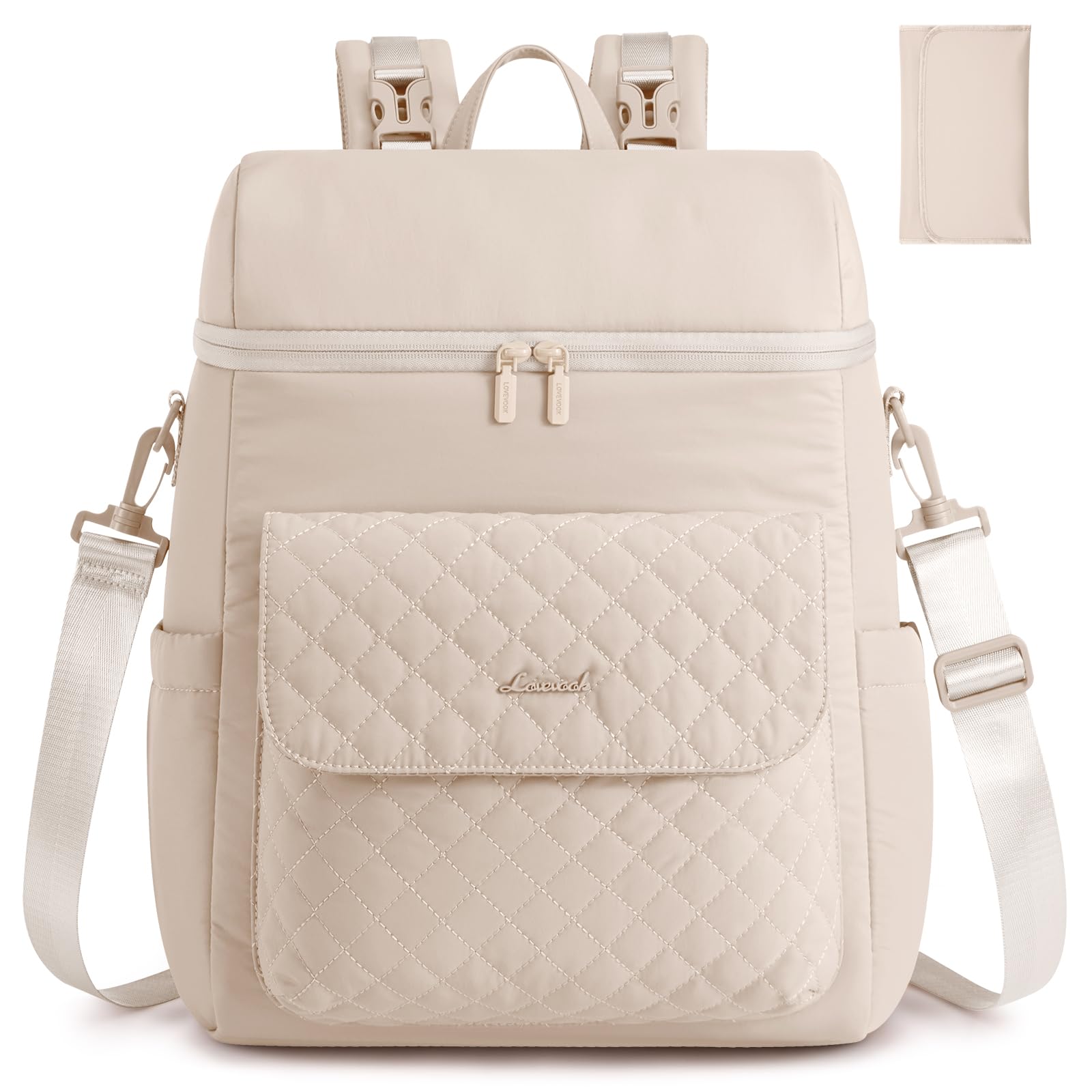 LOVEVOOK diaper bag backpack 3-in-1 carry options for hands-free parenting