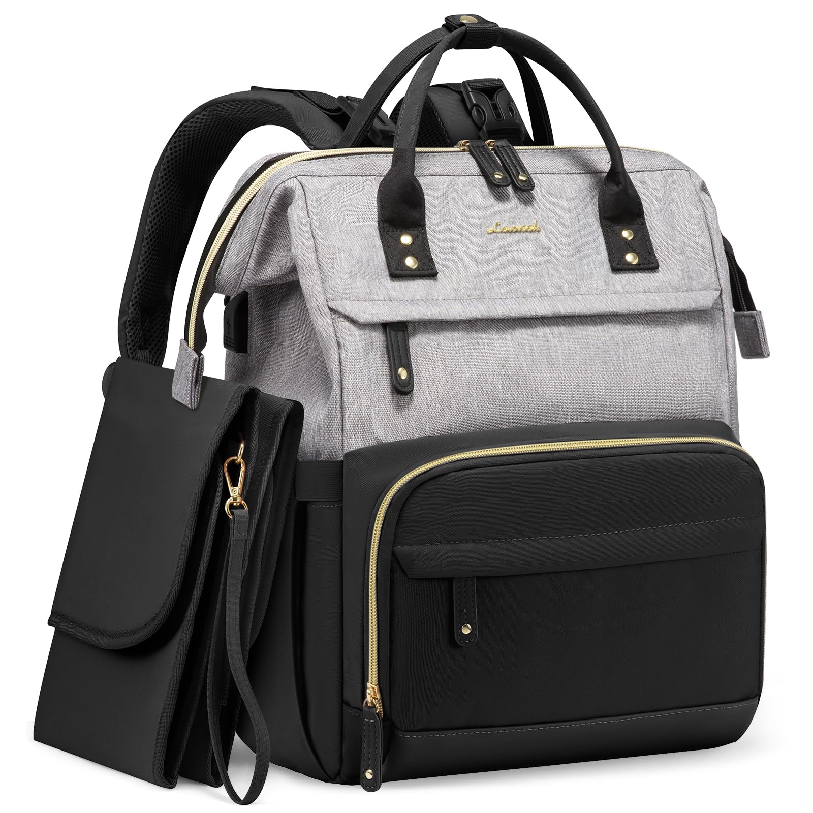 LOVEVOOK diaper bag backpack with changing station for on-the-go diaper changes.