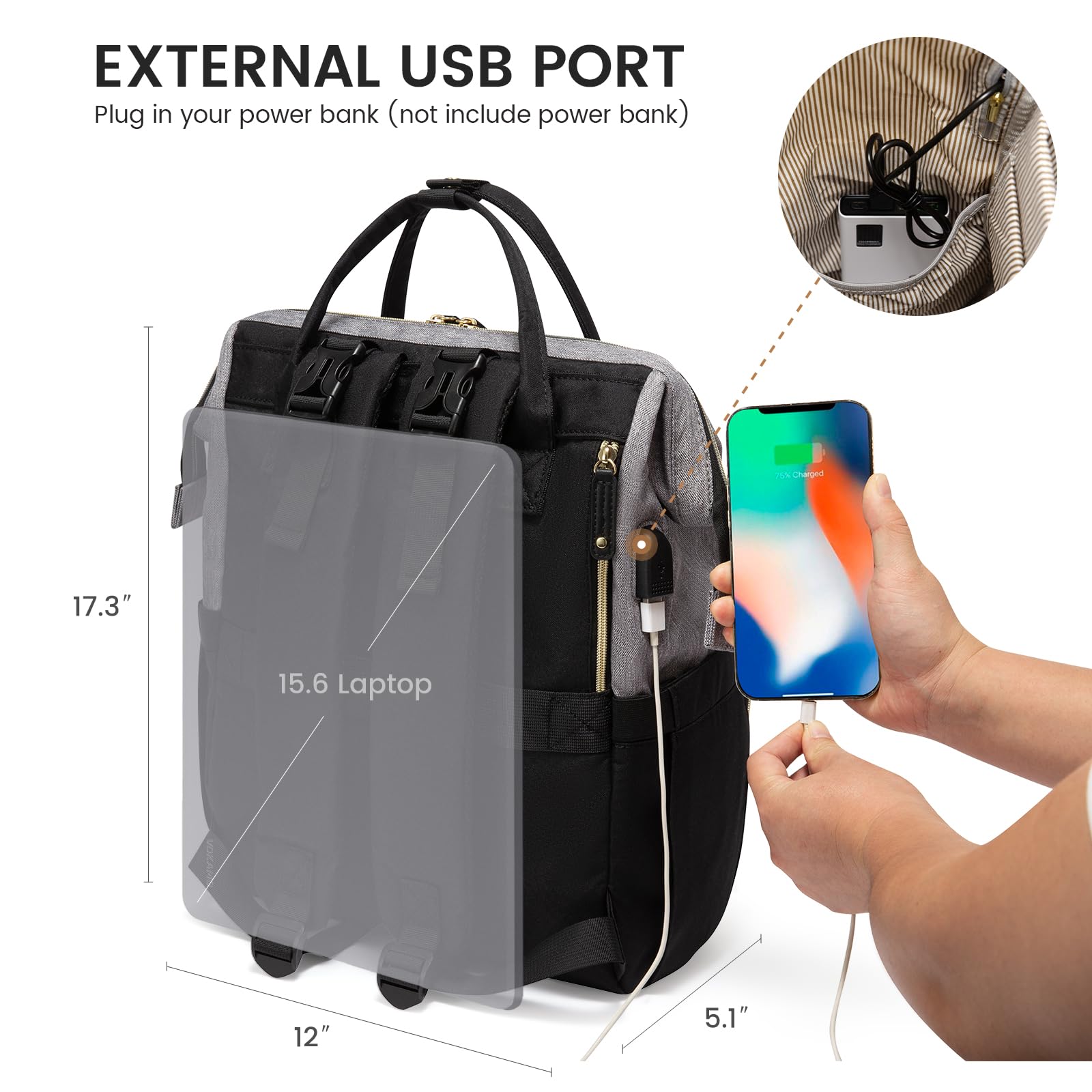 LOVEVOOK diaper bag backpack luggage strap for easy travel with baby.