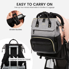 LOVEVOOK diaper bag backpack stroller straps secure the bag on a stroller.