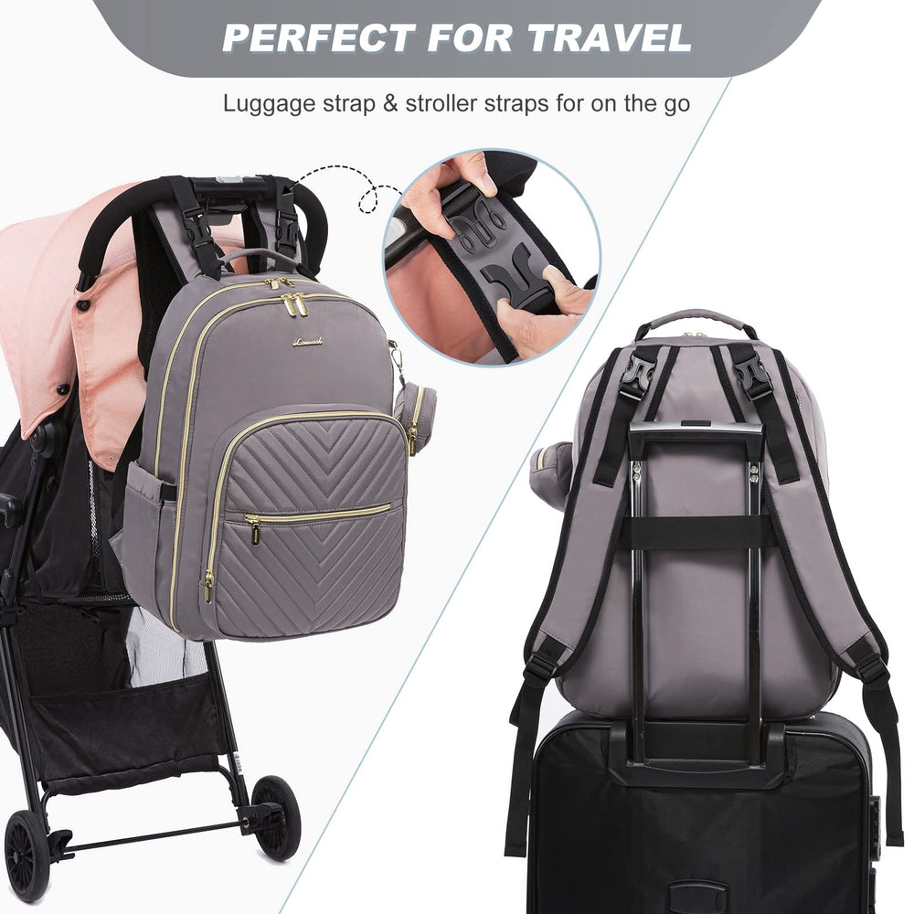 LOVEVOOK diaper bag laptop pocket fits 15.6-inch device securely.