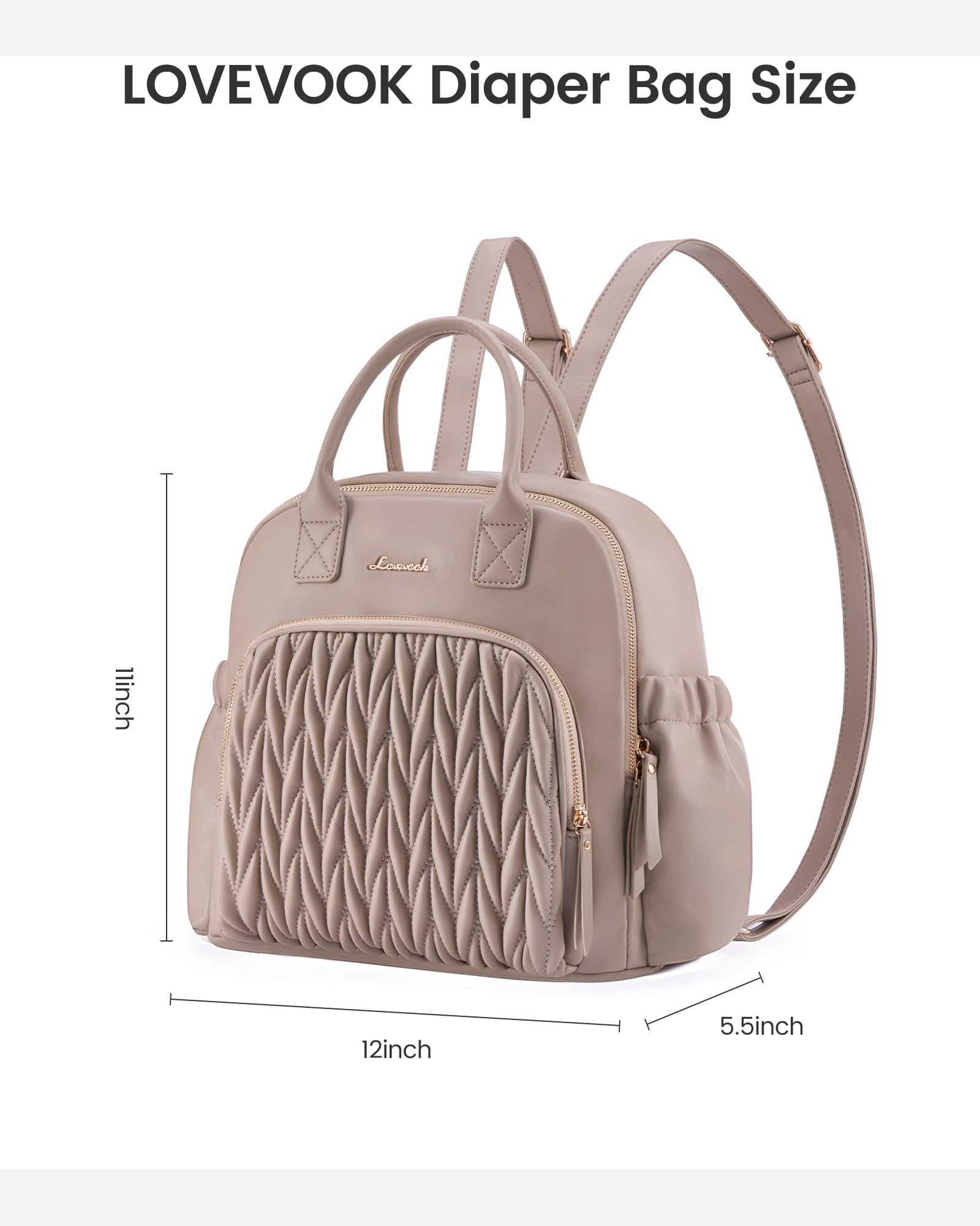 LOVEVOOK diaper bag lightweight ergonomic design for daily outings and commutes