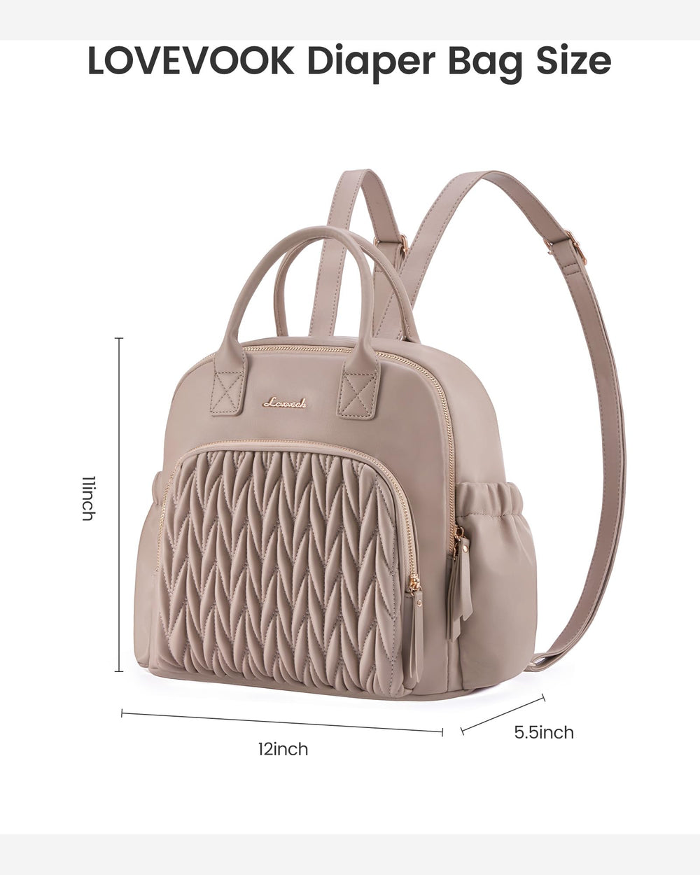 LOVEVOOK diaper bag lightweight ergonomic design for daily outings and commutes