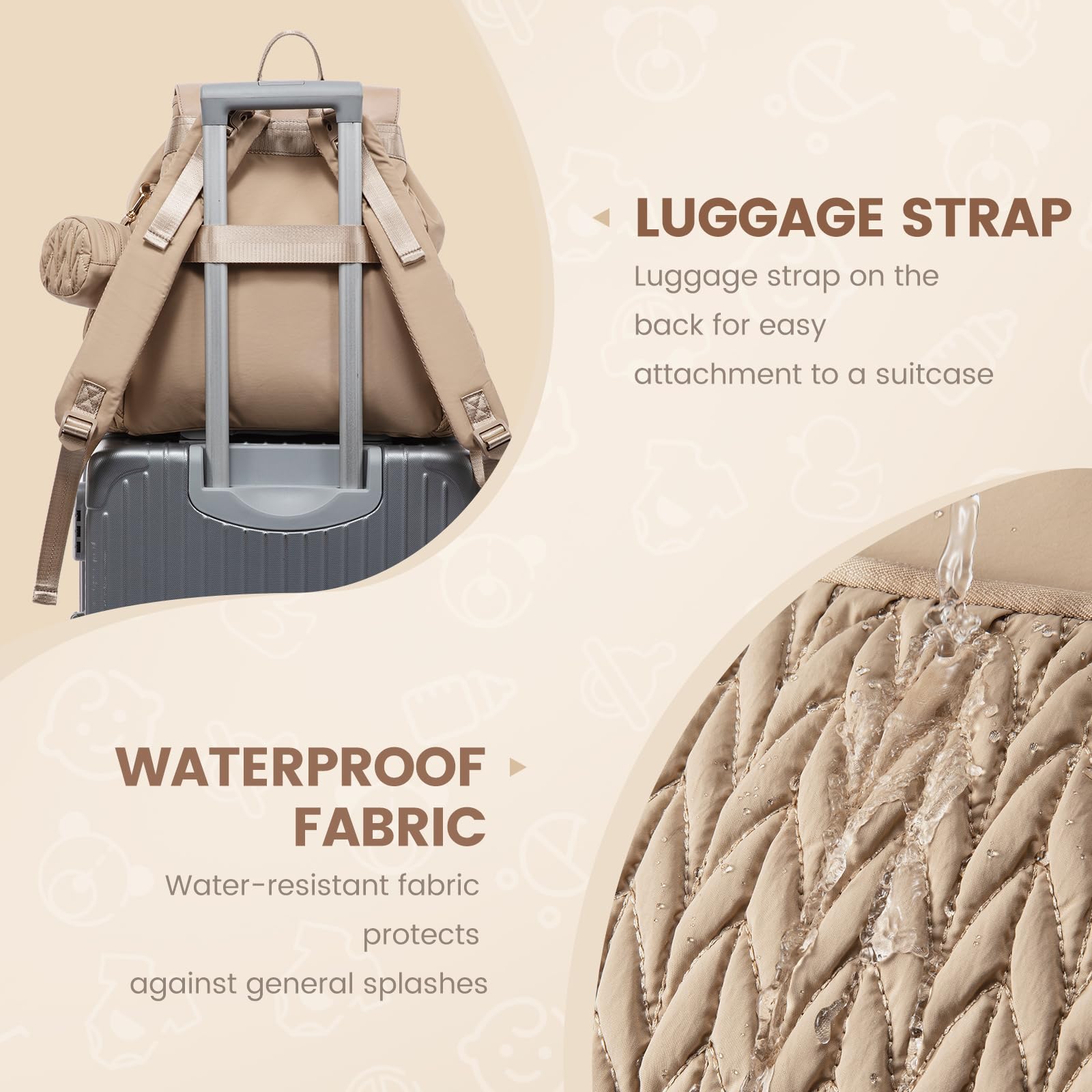 LOVEVOOK diaper bag lightweight padded straps for all‑day comfortable wear