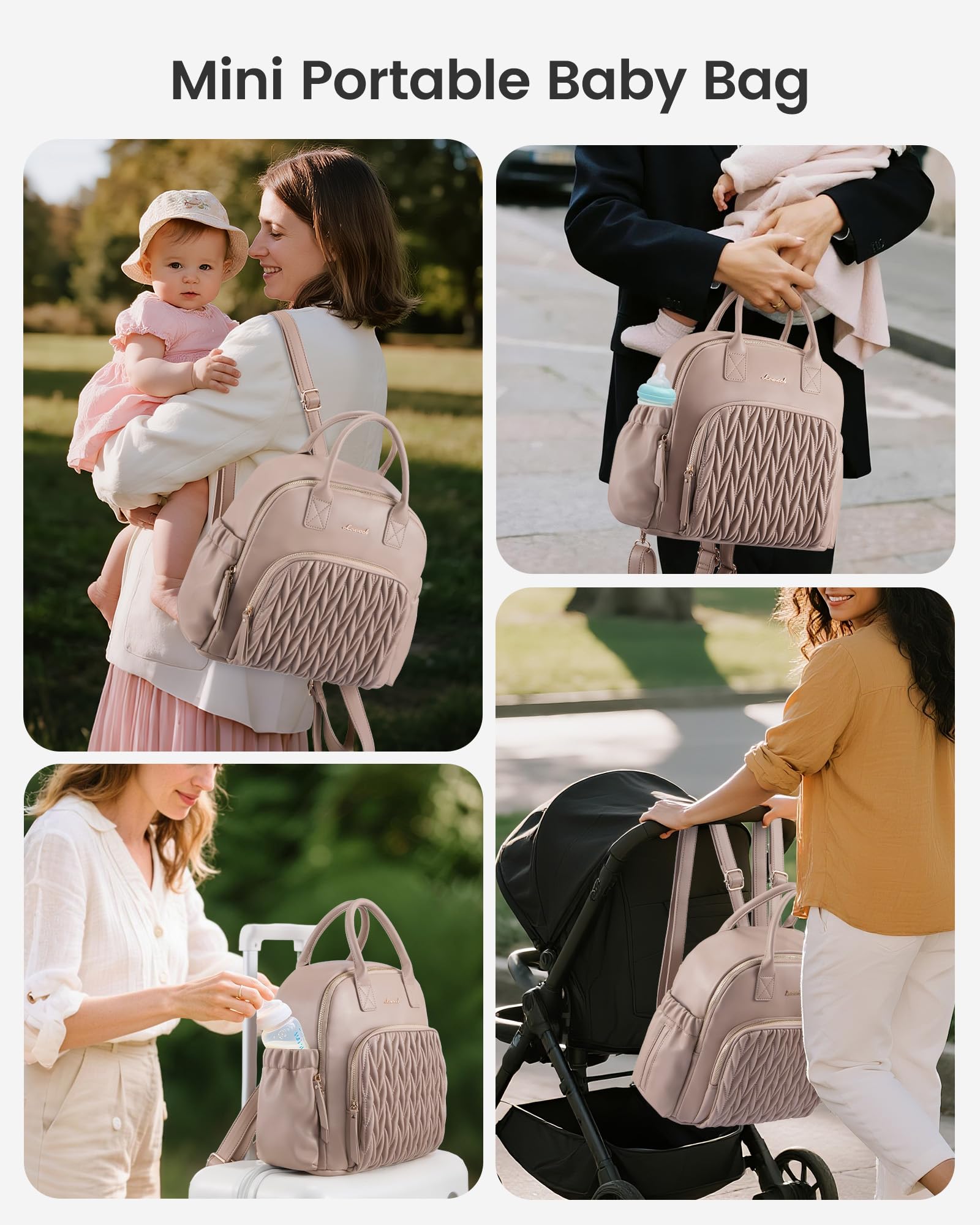 LOVEVOOK diaper bag internal mesh pocket provides quick access to small items