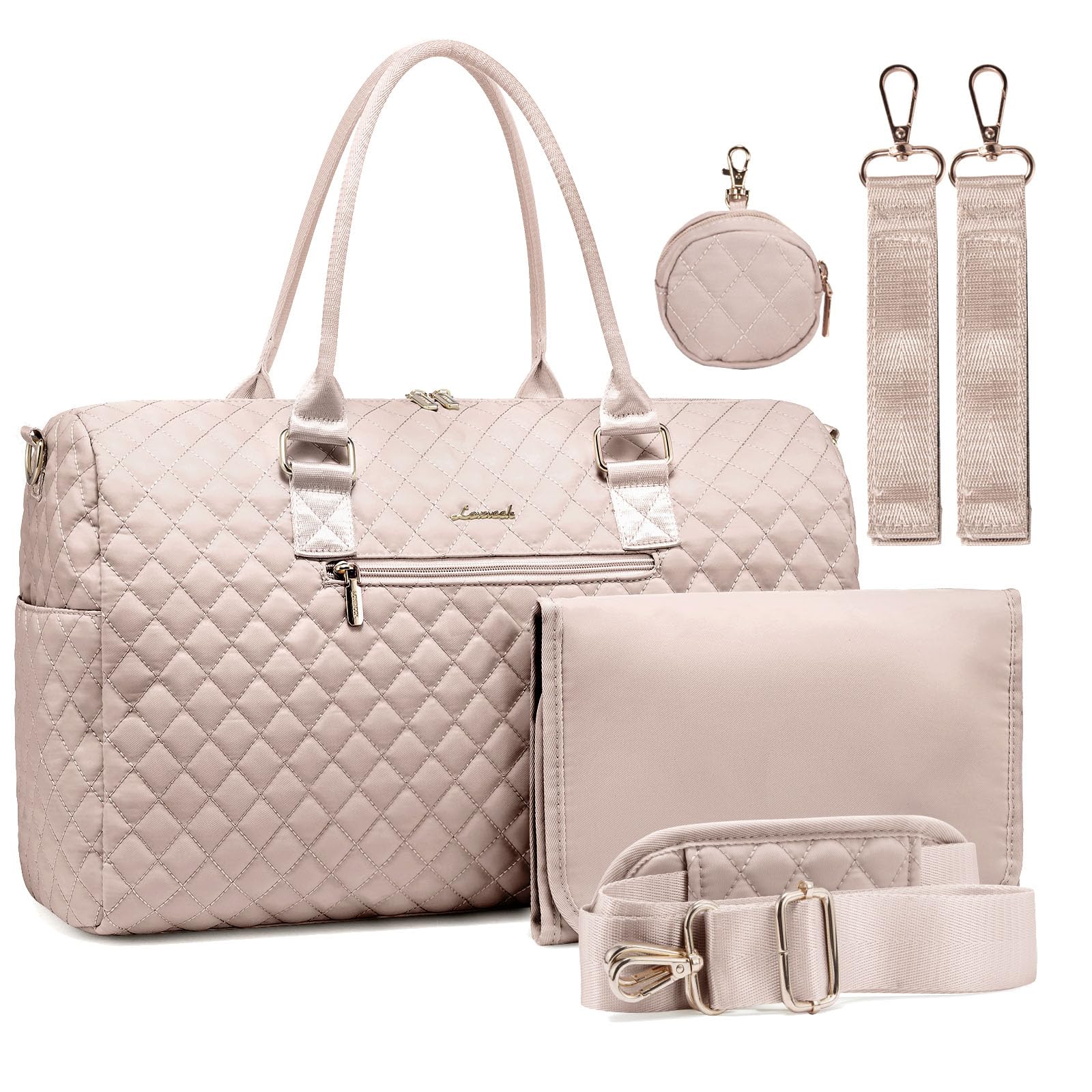 LOVEVOOK diaper bag opening shows spacious main compartment for quick baby essentials