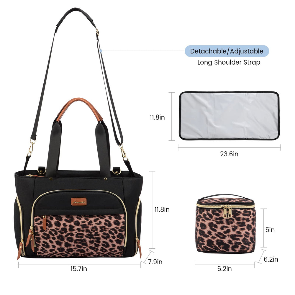 LOVEVOOK diaper bag with stroller hooks supports hands-free travel.