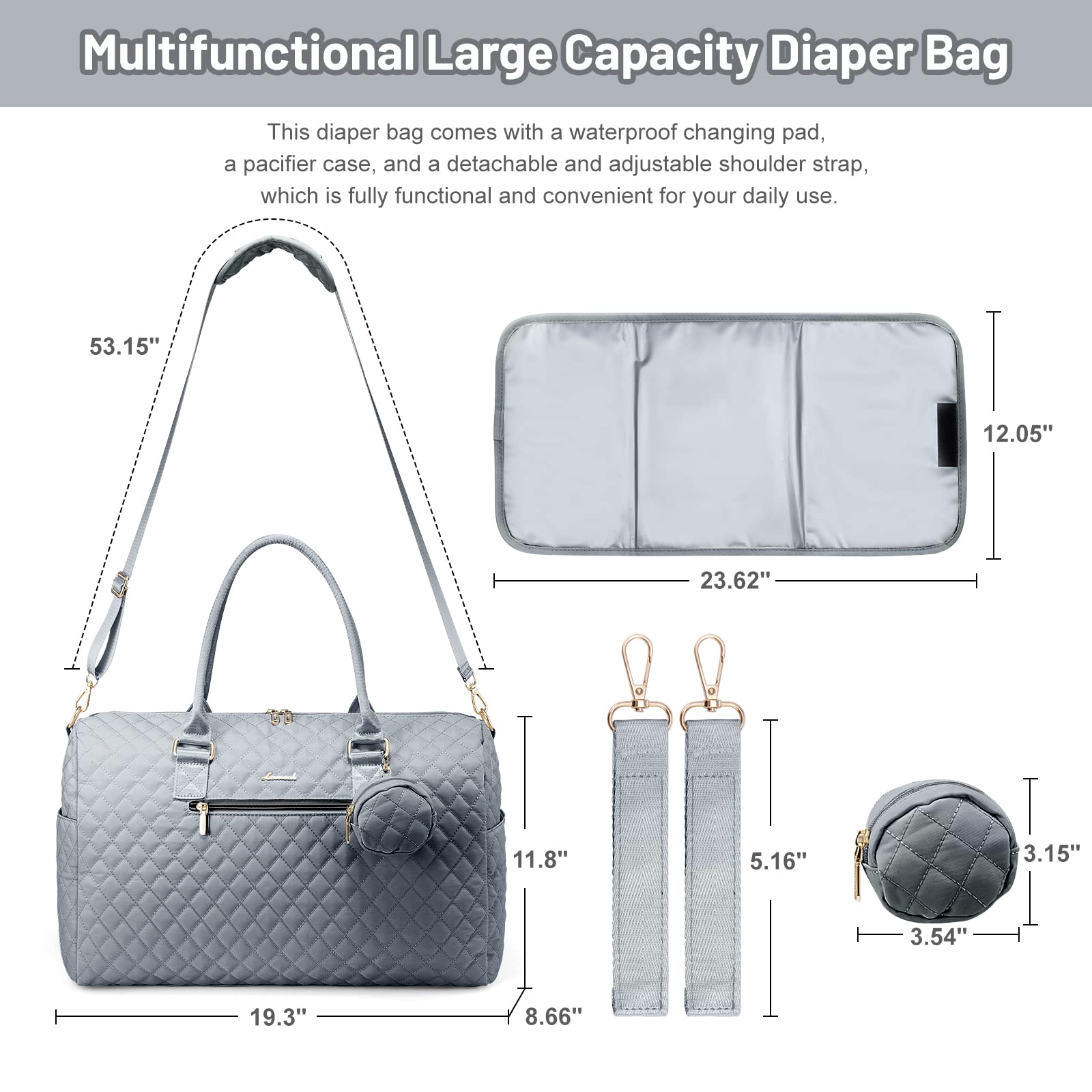 LOVEVOOK diaper bag tote luggage sleeve for secure airport travel