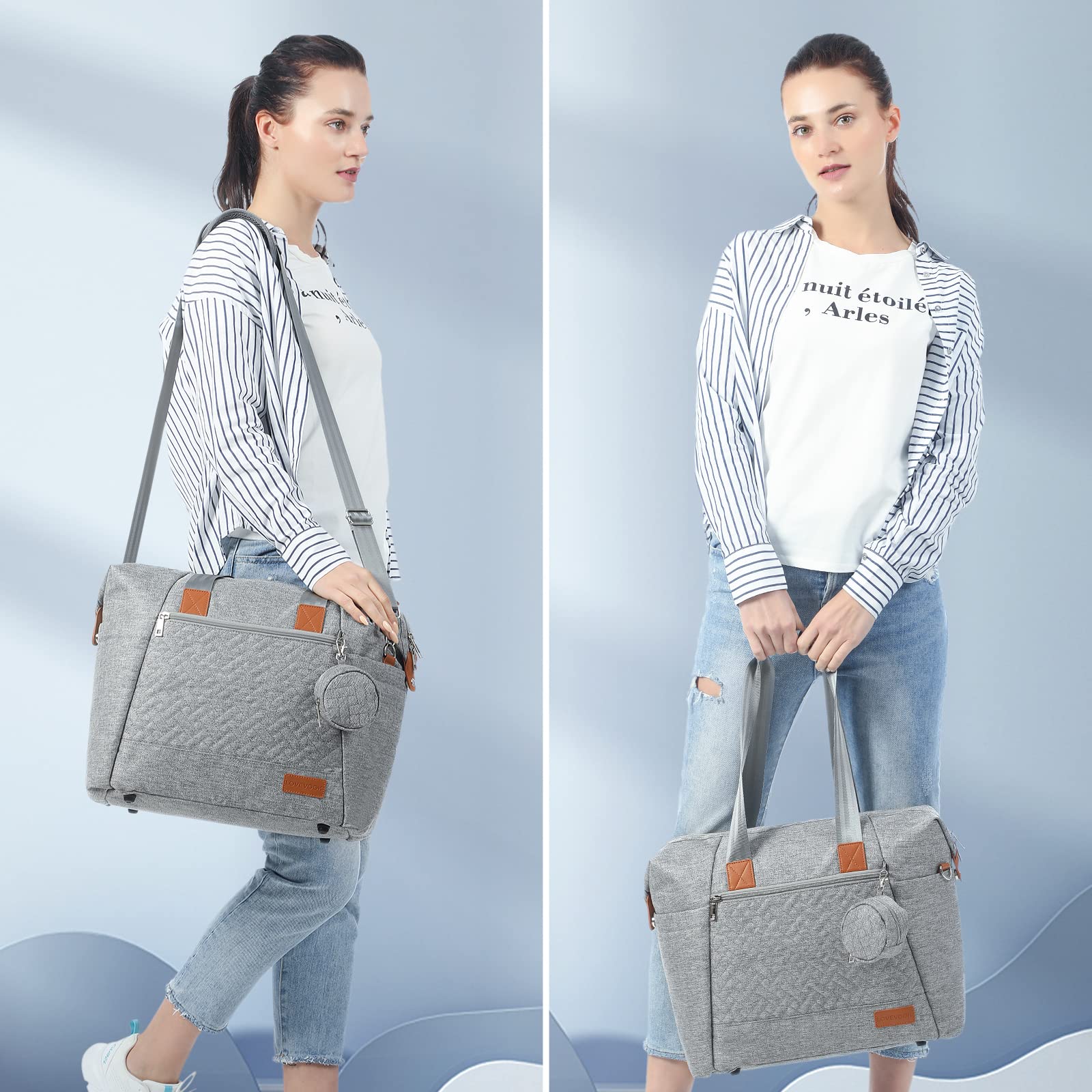 LOVEVOOK Diaper Bag Tote with luggage sleeve for easier travel.