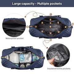 LOVEVOOK diaper bag tote side pockets with magnetic closures for easy retrieval