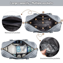 LOVEVOOK diaper bag tote side pockets with magnetic closures for easy organization