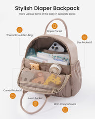 LOVEVOOK diaper bag waterproof leather material protects essentials in wet weather