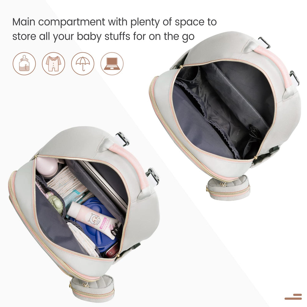 LOVEVOOK diaper bag with stroller buckle and back pocket for valuables