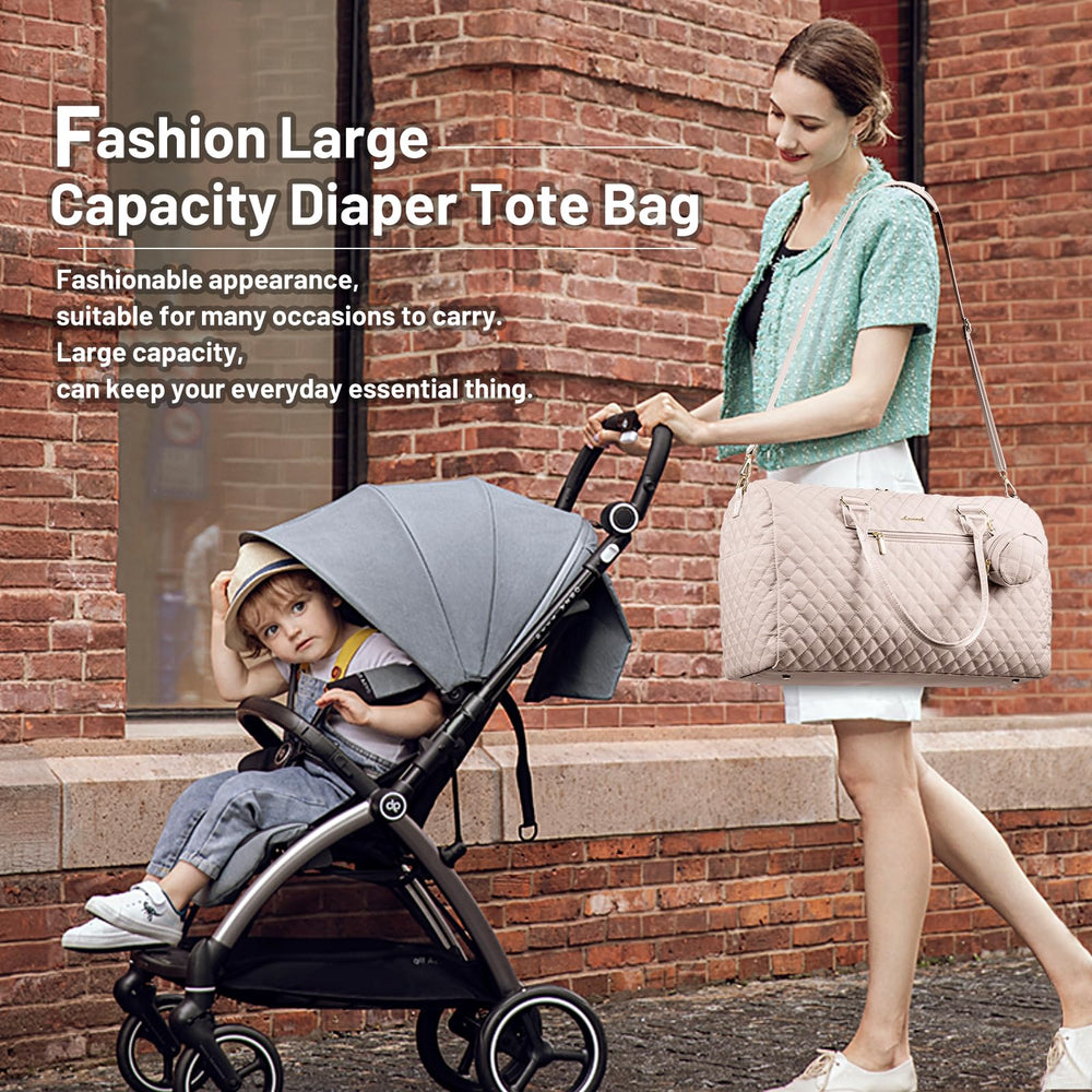 LOVEVOOK inside pockets layout keeps bottles, diapers, and wipes organized