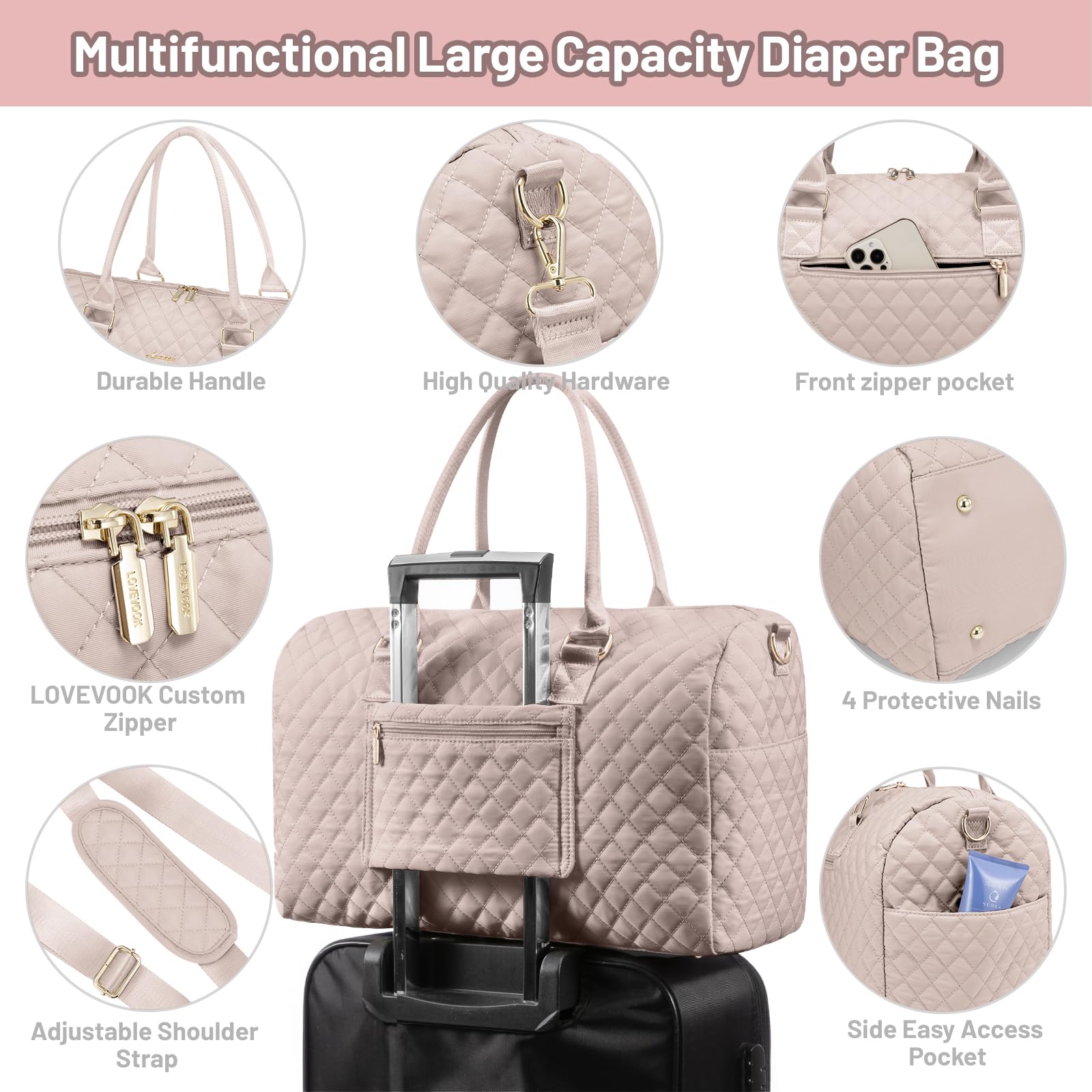 LOVEVOOK stroller strap hook keeps bag accessible hands-free