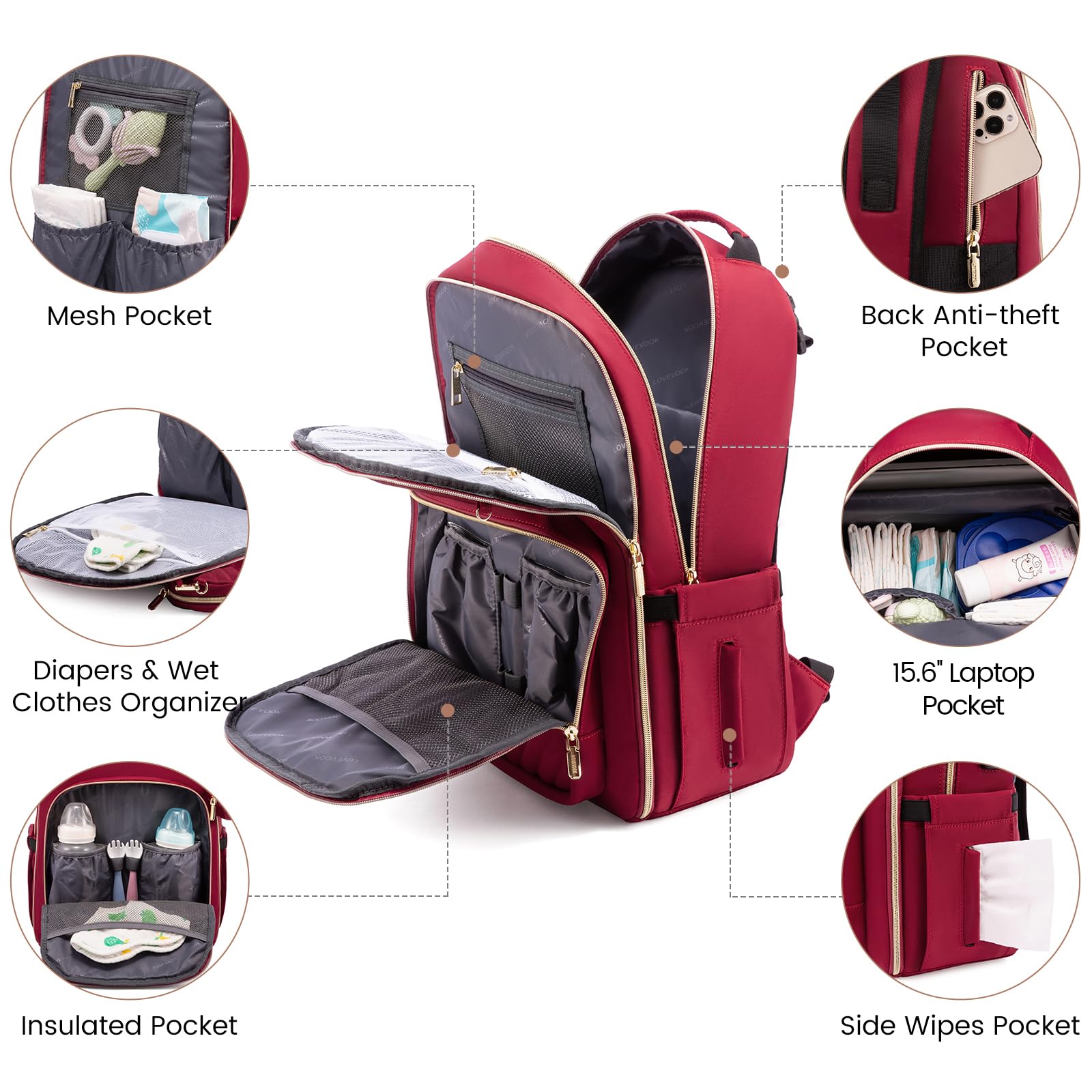 LOVEVOOK changing-pad full-size waterproof pad enables quick, clean diaper changes.