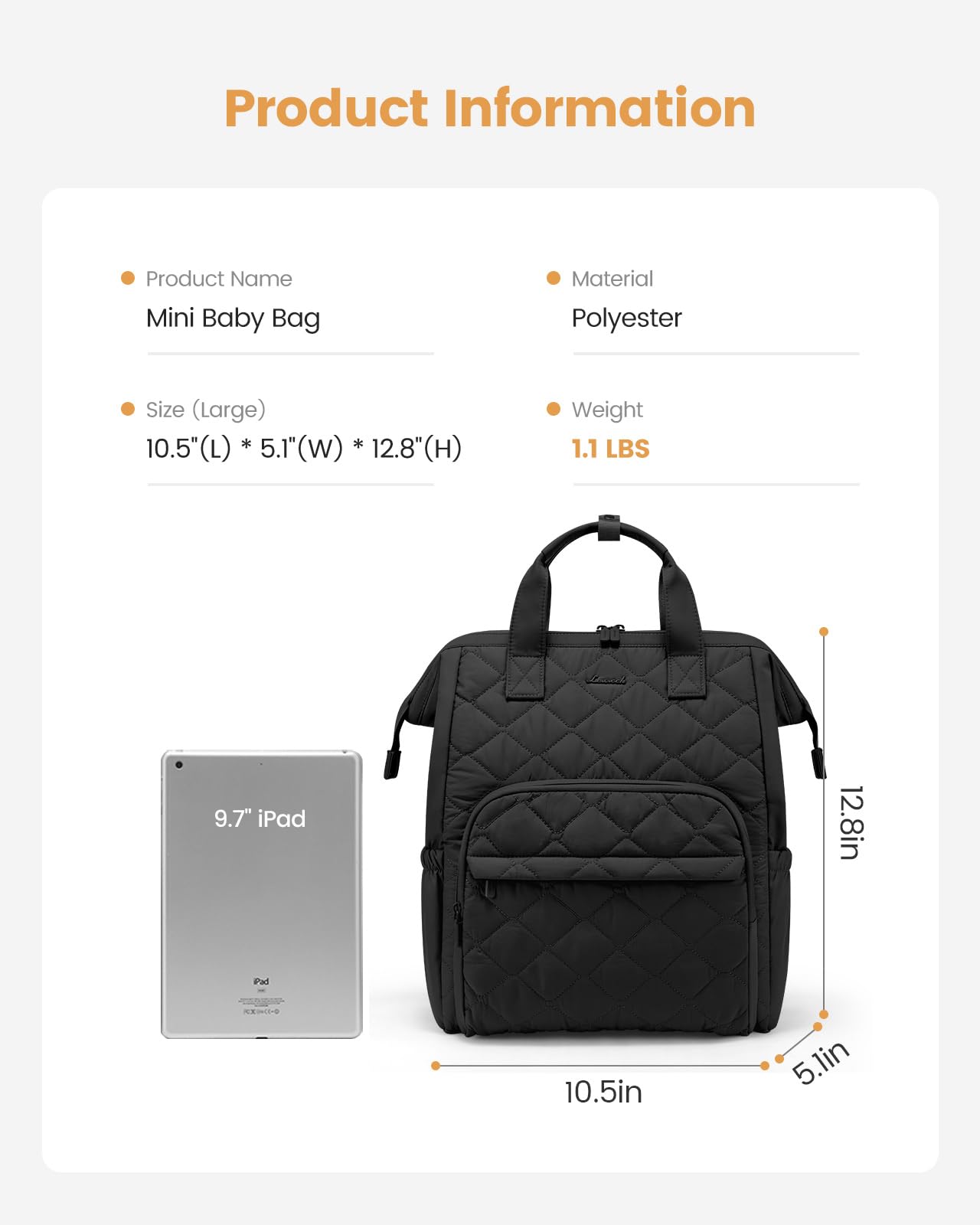 LOVEVOOK daily-use diaper bag keeps essentials accessible for busy families.