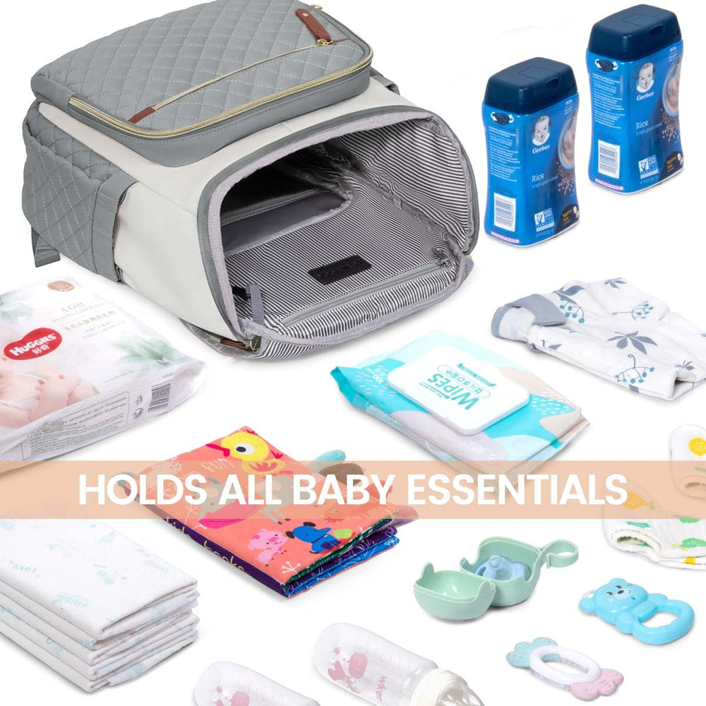 LOVEVOOK diaper backpack back-access bottom pocket for quick diaper retrieval