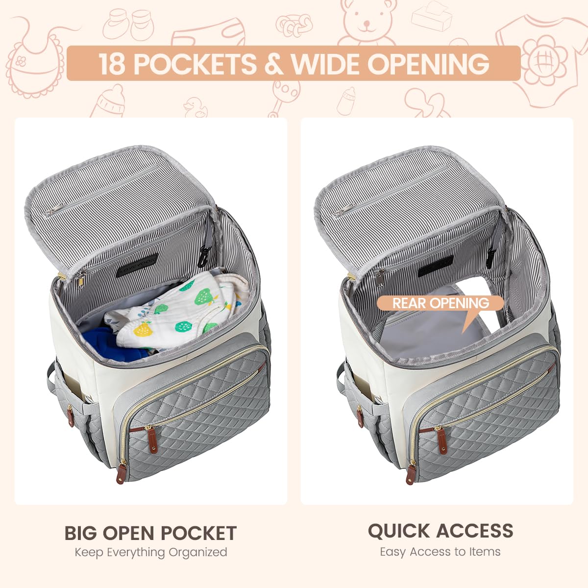 LOVEVOOK diaper backpack lightweight sturdy design for stylish outings
