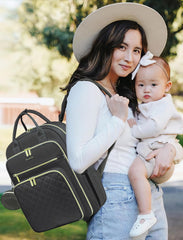 LOVEVOOK diaper bag back view showing ergonomic straps for all-day wear