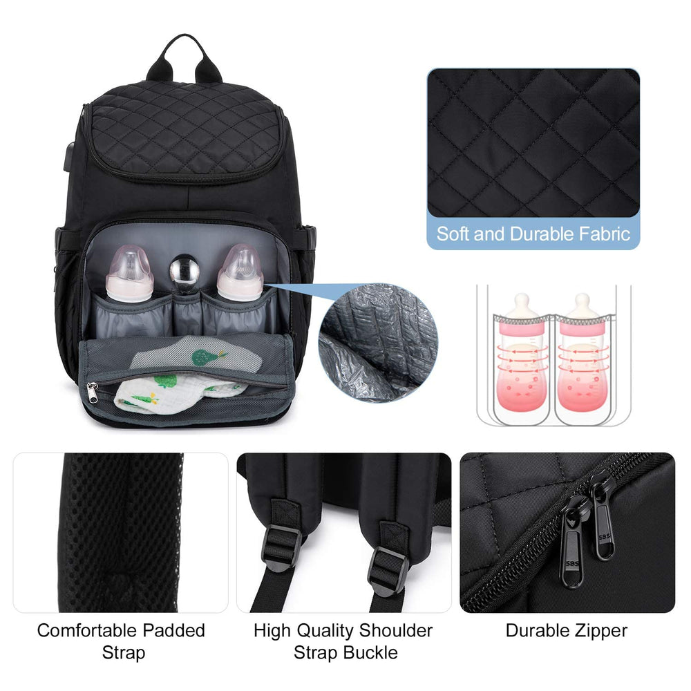 LOVEVOOK diaper bag backpack anti-theft back pocket secures valuables while out