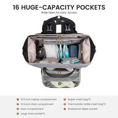 LOVEVOOK diaper bag backpack insulated bottle pockets keep feeds at the right temperature.