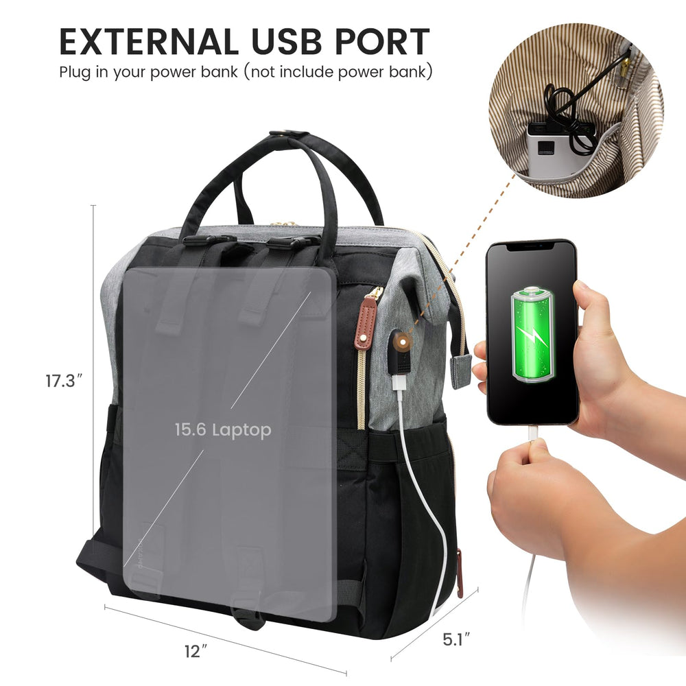 LOVEVOOK diaper bag backpack luggage strap enables easy airport or travel transitions.