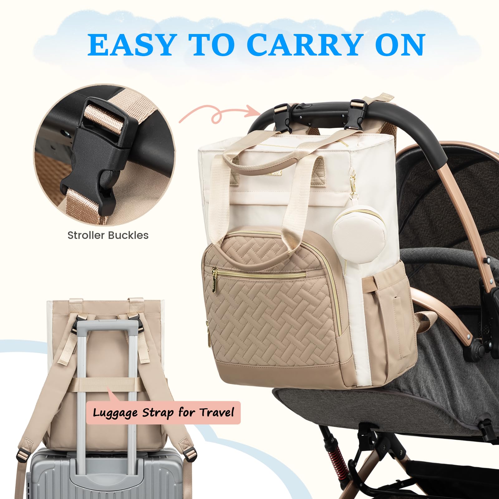 LOVEVOOK diaper bag backpack pacifier box keeps pacifiers tidy and accessible